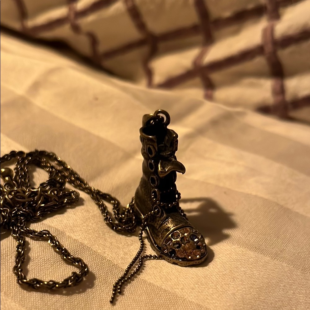 Bronze Boot Pendant Necklace